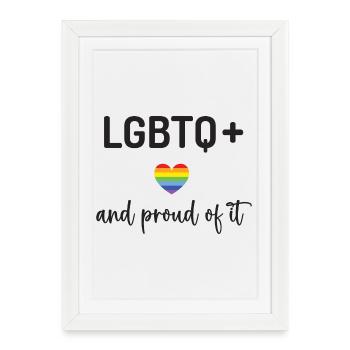 Mois de la fierté - LGBTQ+ et fiers de l’être - Affiche encadrée (27 × 37 cm) - blanc - Devant