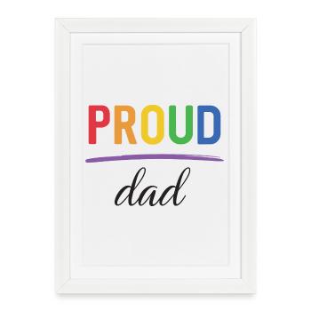 Papa fier LGBT - Mois de la fierté - Affiche encadrée (27 × 37 cm) - blanc - Devant