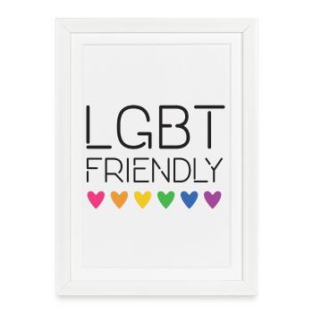 LGBT Friendly - Framed poster (27 × 37 cm) - white - Front