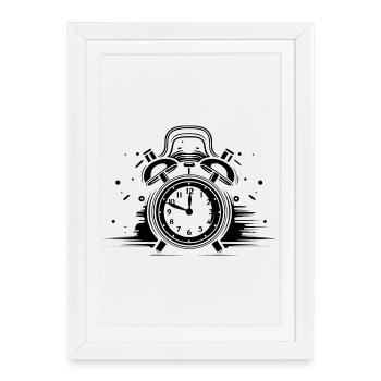 Croquis d’horloge - Affiche encadrée (27 × 37 cm) - blanc - Devant