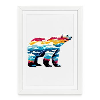 Ours blanc - Affiche encadrée (27 × 37 cm) - blanc - Devant