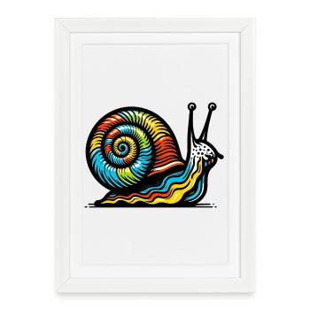 Escargot - Affiche encadrée (27 × 37 cm) - blanc - Devant