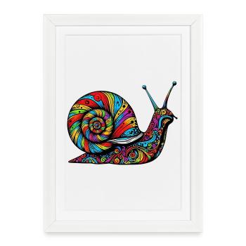 Escargot - Affiche encadrée (27 × 37 cm) - blanc - Devant
