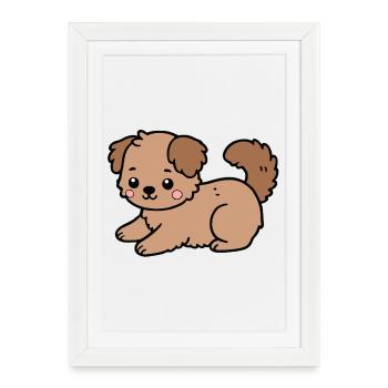Dog - Framed poster (27 × 37 cm) - white - Front