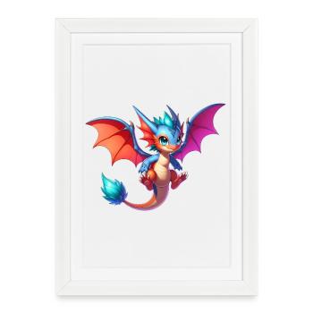 Dragon - Affiche encadrée (27 × 37 cm) - blanc - Devant