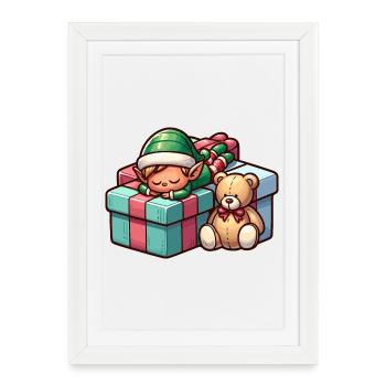 Nains gnomes - Affiche encadrée (27 × 37 cm) - blanc - Devant