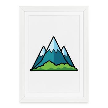 Montagnes - Affiche encadrée (27 × 37 cm) - blanc - Devant