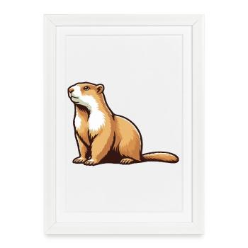Marmot - Framed poster (27 × 37 cm) - white - Front