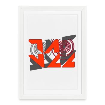 Jazz Graffiti Pattern - Framed poster (27 × 37 cm) - white - Front