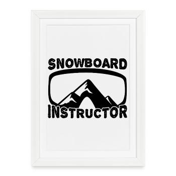 Snowboard instructor - Framed poster (27 × 37 cm) - white - Front