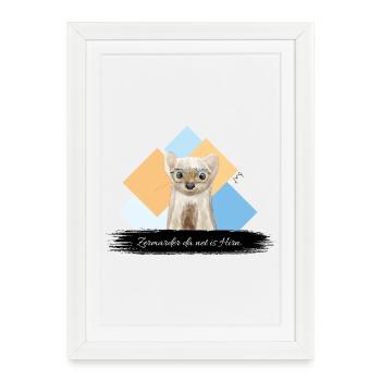 JvG Marder "Zermarder da nit is Hirn." - Gerahmtes Poster (27 × 37 cm) - Weiß - Vorne
