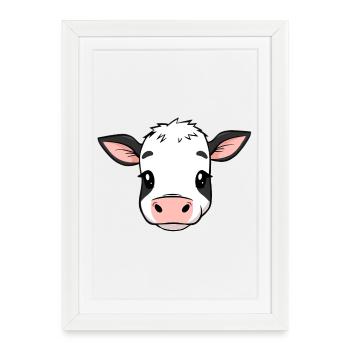 Vache - Affiche encadrée (27 × 37 cm) - blanc - Devant