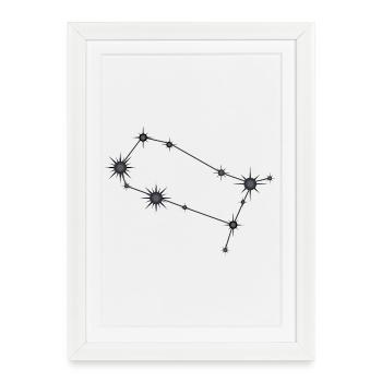 Gémeaux Étoile Constellation Signe du zodiaque Noir et gris - Affiche encadrée (27 × 37 cm) - blanc - Devant