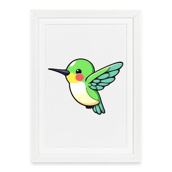 Hummingbird - Framed poster (27 × 37 cm) - white - Front