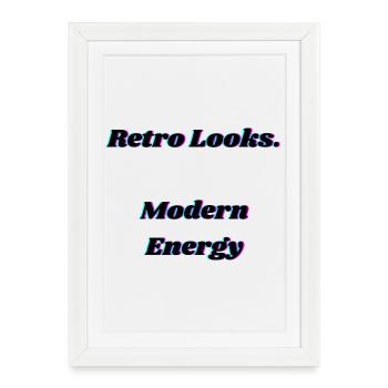 Retro Neon Glitch Typography Design - Framed poster (27 × 37 cm) - white - Front