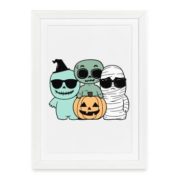 Halloween halloween horror party design - Framed poster (27 × 37 cm) - white - Front