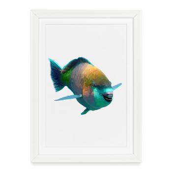 Colorful Fish Pop Art - Framed poster (27 × 37 cm) - white - Front