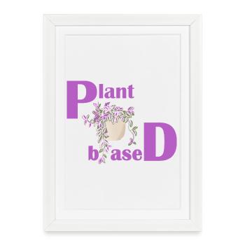 Plant Based – Pink Design Potted Plant - Framed poster (27 × 37 cm) - white - Front