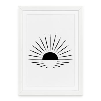Sun-ray minimalist mindfulness - Framed poster (27 × 37 cm) - white - Front