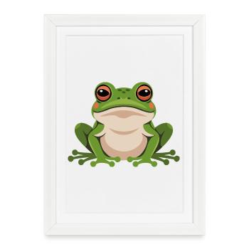 Grenouille - Affiche encadrée (27 × 37 cm) - blanc - Devant