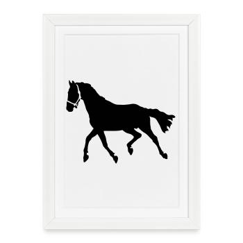 Cheval - Affiche encadrée (27 × 37 cm) - blanc - Devant