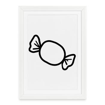 Bonbon - Affiche encadrée (27 × 37 cm) - blanc - Devant