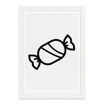 Bonbon - Affiche encadrée (27 × 37 cm) - blanc - Devant