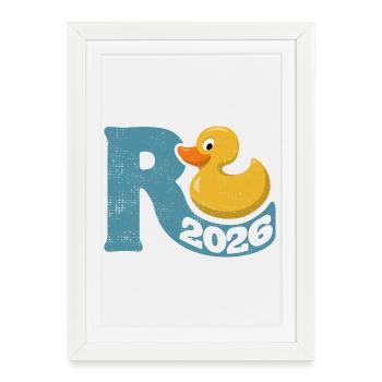 Gummy Duck Pension 2026 - Retirement - Pension - Framed poster (27 × 37 cm) - white - Front