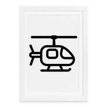 helicopter - Framed poster (27 × 37 cm) - white - Front