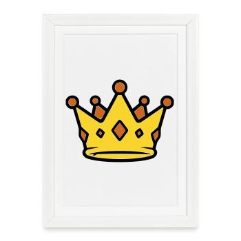 Vecteur des joyaux de la couronne du Roi d’Or - Affiche encadrée (27 × 37 cm) - blanc - Devant
