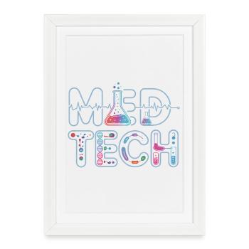 MedTech Laboratory Neon Science Design - Framed poster (27 × 37 cm) - white - Front