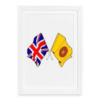 Drapeau du Lancashire et de la Grande-Bretagne - Affiche encadrée (27 × 37 cm) - blanc - Devant