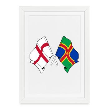 Croisés : Lincolnshire + Angleterre - Affiche encadrée (27 × 37 cm) - blanc - Devant