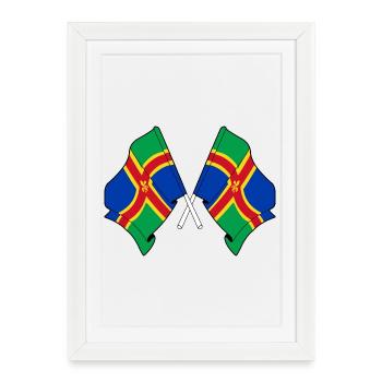 Deux drapeaux du Lincolnshire croisés - Affiche encadrée (27 × 37 cm) - blanc - Devant