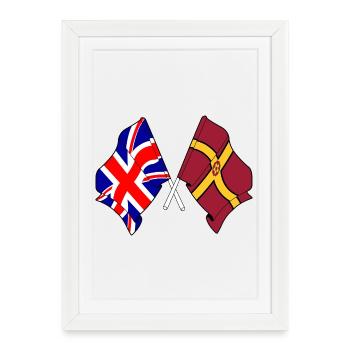 Northamptonshire crossed with Great Britain - Framed poster (27 × 37 cm) - white - Front