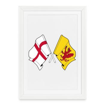 Somerset crossed with England - Framed poster (27 × 37 cm) - white - Front