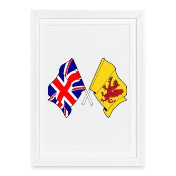 Somerset + Grande-Bretagne croisés - Affiche encadrée (27 × 37 cm) - blanc - Devant