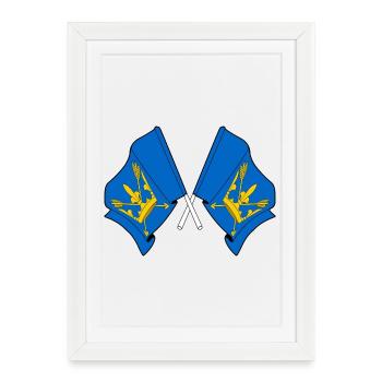 Drapeaux du Suffolk croisés - Affiche encadrée (27 × 37 cm) - blanc - Devant