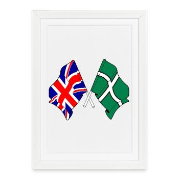 Devon & Great Britain Cross - Framed poster (27 × 37 cm) - white - Front
