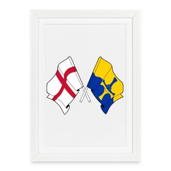 Durham et l’Angleterre croisés - Affiche encadrée (27 × 37 cm) - blanc - Devant