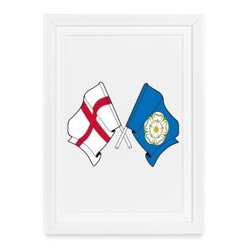 Yorkshire et Angleterre croisés - Affiche encadrée (27 × 37 cm) - blanc - Devant