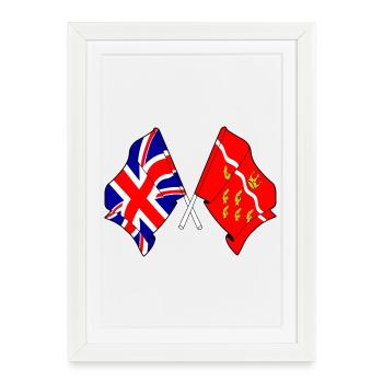 East Sussex & Great Britain Cross - Framed poster (27 × 37 cm) - white - Front