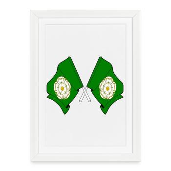 Deux drapeaux franchis – North Yorkshire - Affiche encadrée (27 × 37 cm) - blanc - Devant