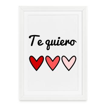 I LOVE YOU. HEART. COUPLE. JUST MARRIED. Bachelorette party - Framed poster (27 × 37 cm) - white - Front