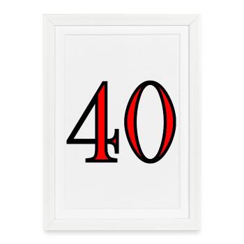 40. 40 YEARS. 40th ANNIVERSARY. 40 YEARS ANNIVERSARY. - Framed poster (27 × 37 cm) - white - Front