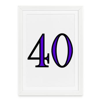 40. 40 YEARS. 40th ANNIVERSARY. 40 YEARS ANNIVERSARY. - Framed poster (27 × 37 cm) - white - Front