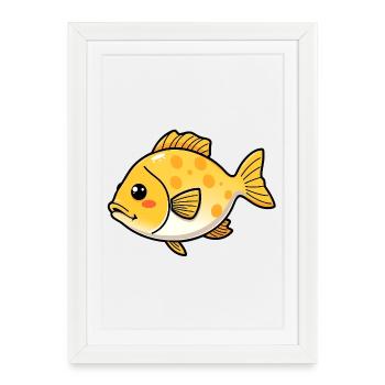 Poisson - Affiche encadrée (27 × 37 cm) - blanc - Devant
