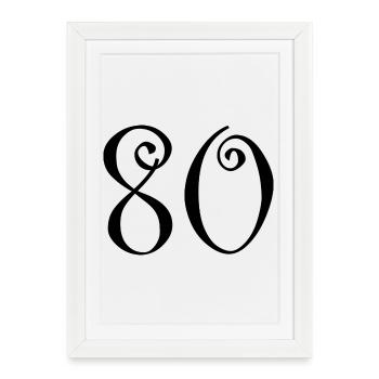 80. 80 YEARS. 80th ANNIVERSARY. 80 YEARS ANNIVERSARY. - Framed poster (27 × 37 cm) - white - Front