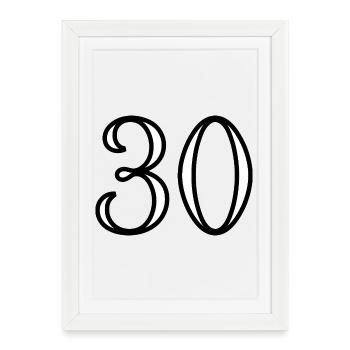 30. 30 ANS. 30e ANNIVERSAIRE. ANNIVERSAIRE 30 ANS. - Affiche encadrée (27 × 37 cm) - blanc - Devant