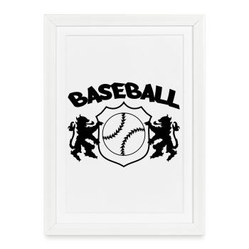 Baseball Logo - Framed poster (27 × 37 cm) - white - Front